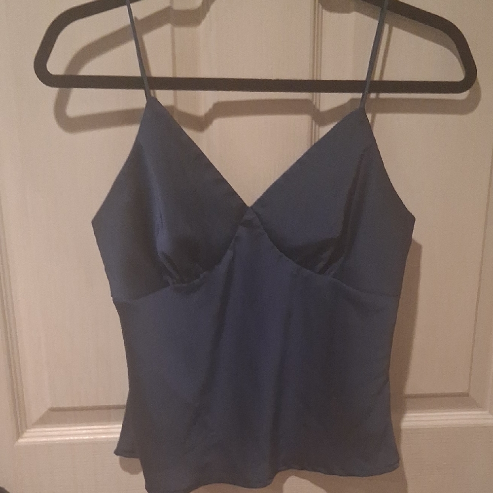 Navy Blue Satin Camisole Top